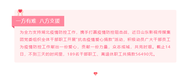 山影集團干部職工捐款5萬余元 為打贏疫情防控戰獻愛心盡力量